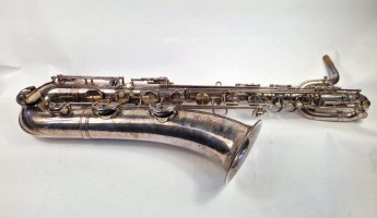Selmer Mk VI bariton saxofoon verzilverd (10)